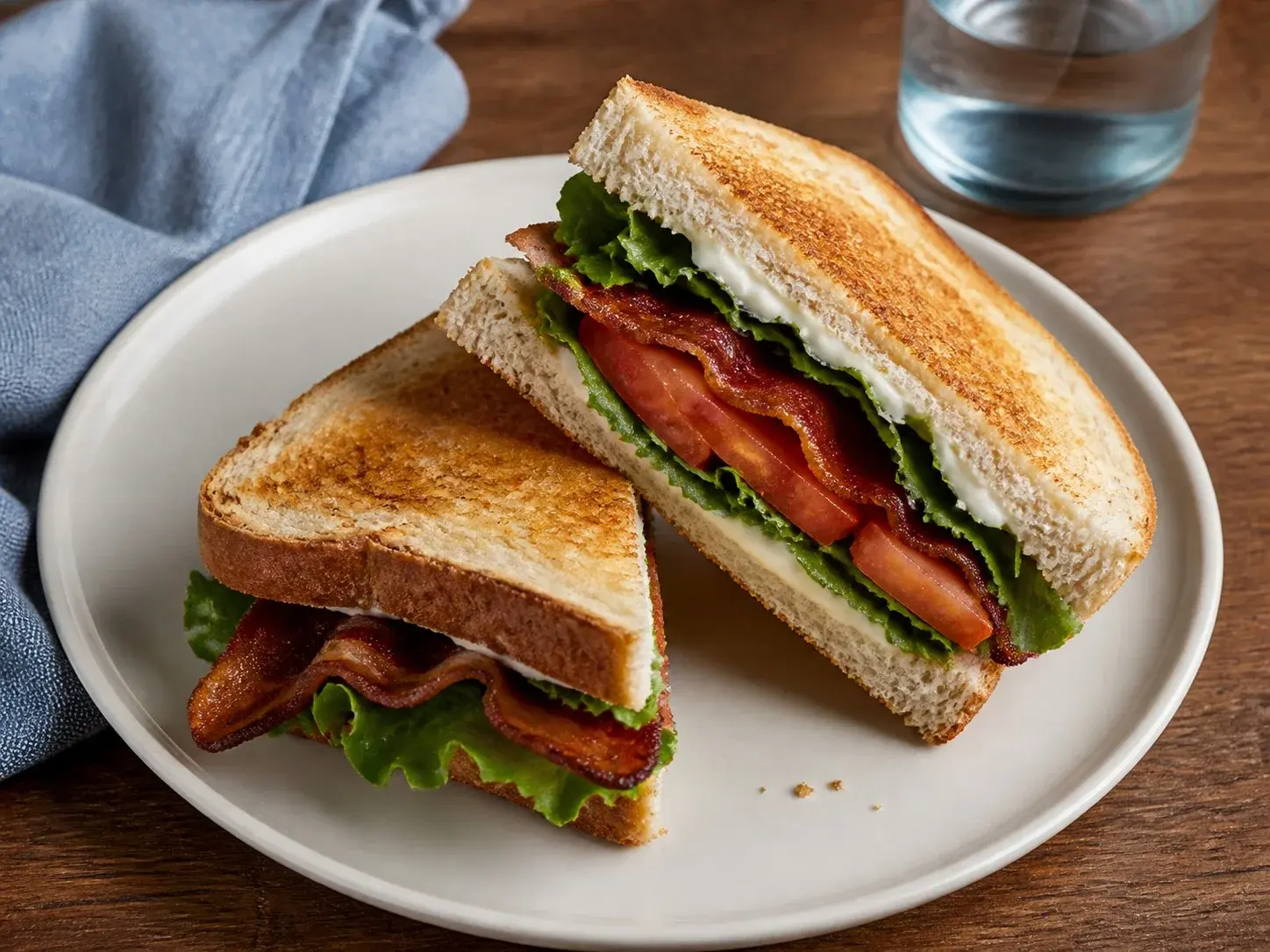 Illustrative image of blts served in a simple everyday setting