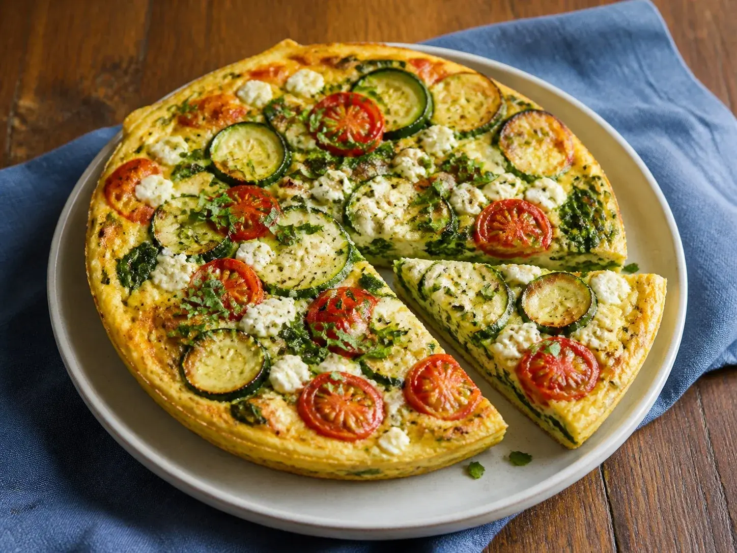 Illustrative image of frittata served in a simple everyday setting