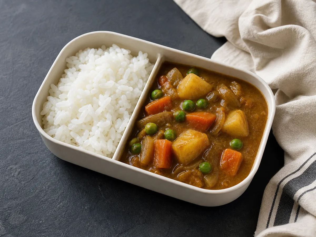 Illustrative image of japanese vegetable curry served in a simple everyday setting